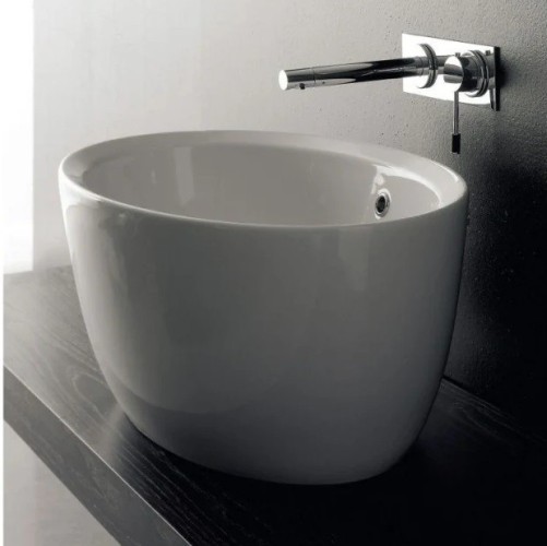 Раковина Scarabeo MATTY накладная с переливом без отверстий цвет белый 8056