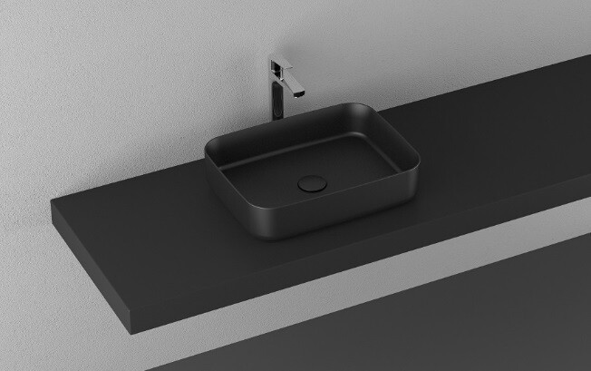 Раковина ISVEA Infinity накладная ШГВ 500*360*120 отверстия для смесителя отсутствуют цвет матовый черный