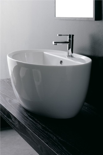 Раковина Scarabeo MATTY накладная с переливом с одним отверстием цвет белый 8056/R