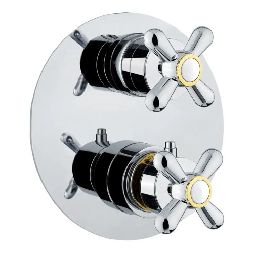 Смеситель для душа встраиваемый с термостатом Webert Armony AM970903017, хром/золото