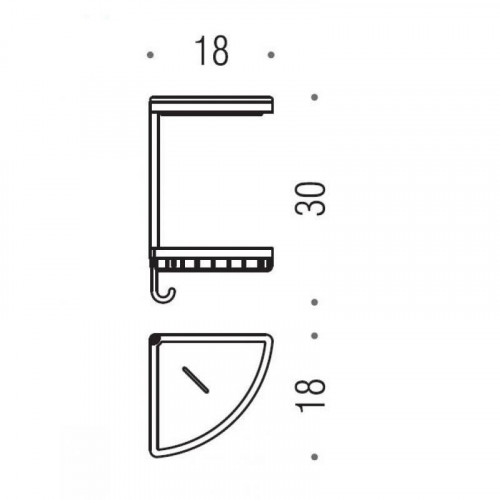 Полочка корзинка COLOMBO DESIGN ANGOLARI B9601 угловая двойная с керамической полкой с крючком