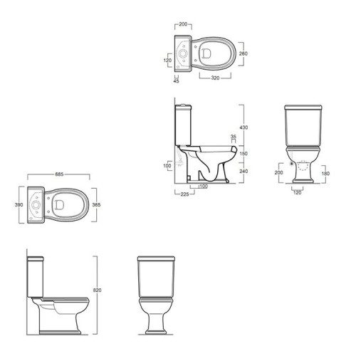 Чаша унитаза SIMAS ARCADE напольный к бачку цвет белый AR831