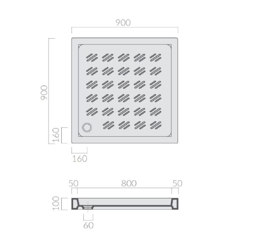 Поддон GALASSIA AIRONE 1008 90x90x10
