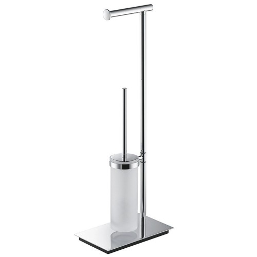 Стойка COLOMBO DESIGN SQUARE B9904 напольная с держателем туалетной бумаги и ершиком