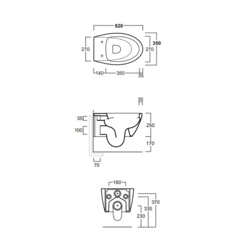 Унитаз SIMAS LFT Spazio подвесной Безободковый цвет белый LFT18/F85
