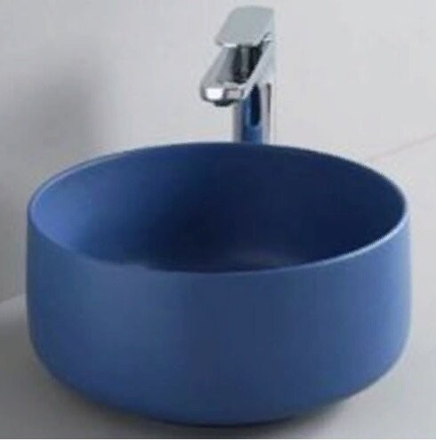 Раковина Artceram Cognac Quadro накладная без отверстий  цвет blu zaffiro COL001 16 00