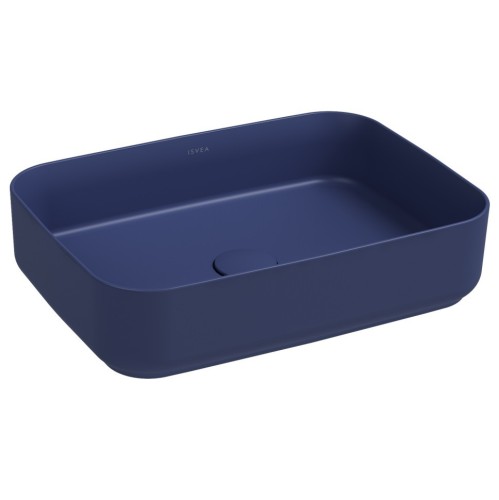 Раковина ISVEA Infinity накладная ШГВ 500*360*120 отверстия для смесителя отсутствуют цвет синий матовый