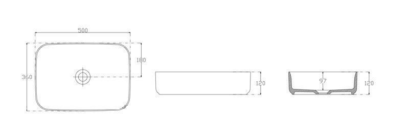 Раковина ISVEA Infinity накладная ШГВ 500*360*120 отверстия для смесителя отсутствуют цвет синий матовый