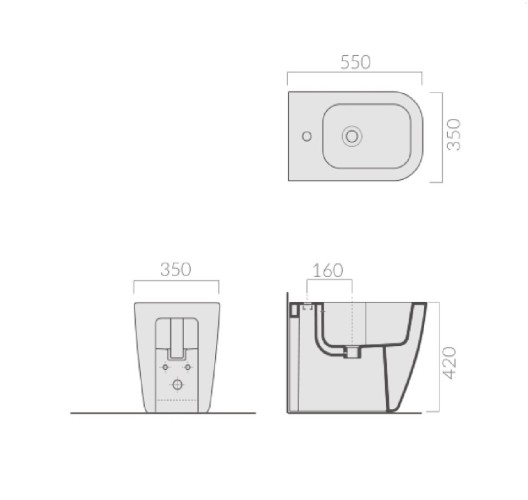 Биде GALASSIA Meg11 PRO 5480V2 напольное с одним отверстием с крепежом цвет белый глянцевый