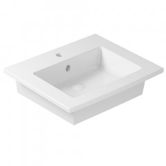 Раковина GALASSIA PLUS DESIGN 2045 подвесная или встраиваемая сверху с одним отверстием с переливом цвет белый глянцевый