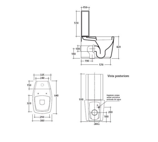 Унитаз моноблок с бачком GALASSIA SA02 8962NE+8964 напольный цвет черный глянцевый