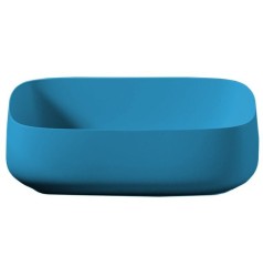 Раковина Artceram Cognac Quadro накладная без отверстий  цвет Blue avio COL009 38 00