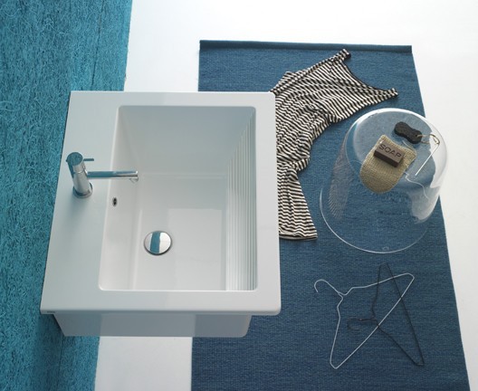 Раковина GLOBO FORTY3 подвесная или накладная с тремя намеченными отверстиями цвет белый FO063BI