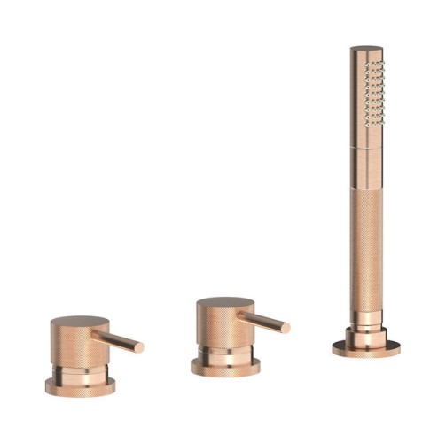 Смеситель на бортик ванной на 3 отверстия c дивертором и ручным душем с наполнением через слив-перелив IBRUBINETTI INDUSTRIA ID397