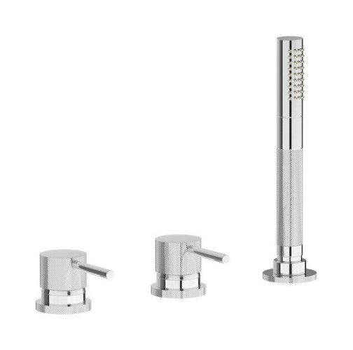 Смеситель на бортик ванной на 3 отверстия c дивертором и ручным душем с наполнением через слив-перелив IBRUBINETTI INDUSTRIA ID397