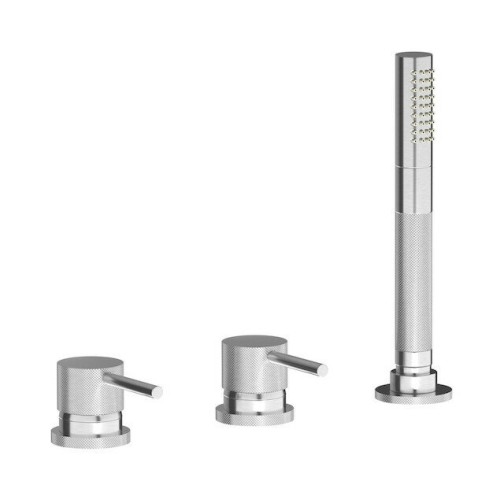 Смеситель на бортик ванной на 3 отверстия c дивертором и ручным душем с наполнением через слив-перелив IBRUBINETTI INDUSTRIA ID397