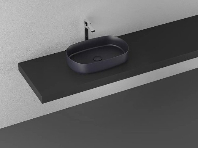 Раковина ISVEA Infinity накладная ШГВ 550*360*120 отверстия для смесителя отсутствуют цвет антрацит матовый