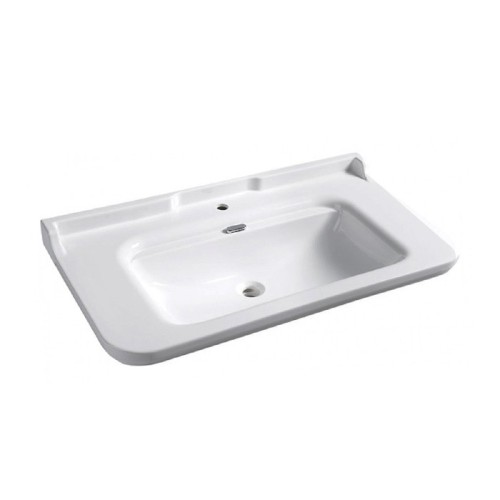 Раковина KERASAN подвесная с переливом с одним отверстием цвет белый/хром 4144K1bi/cr*1