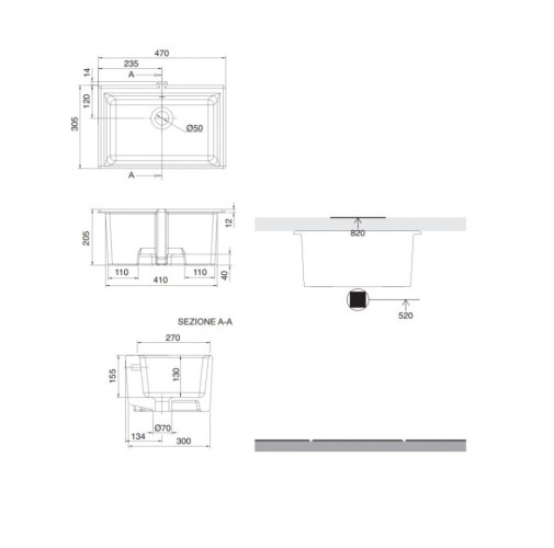 Раковина Scarabeo MIKY встраиваемая снизу с переливом без отверстий цвет белый с антибактериальным и грязеотталкивающим покрытием BIOKER 8090 BK