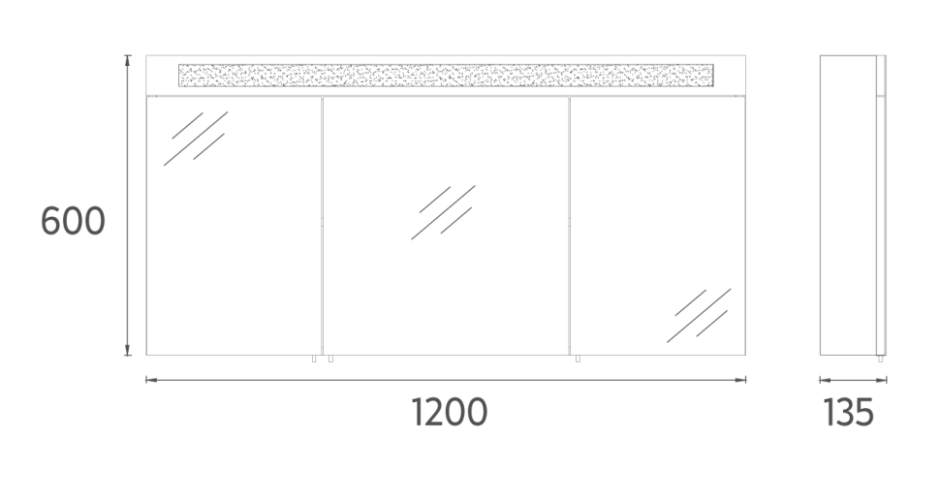 Зеркальный шкаф ISVEA Pro 120, 22OR2600120I LED подсветка 4000 K