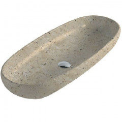 Раковина GALASSIA ERGO 9864TR накладная без отверстий без перелива цвет травертин