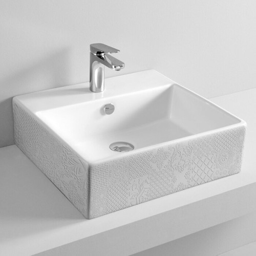 Раковина Artceram Quadro подвесная/накладная с одним отверстием цвет белый/Cementina QUL002 01 86