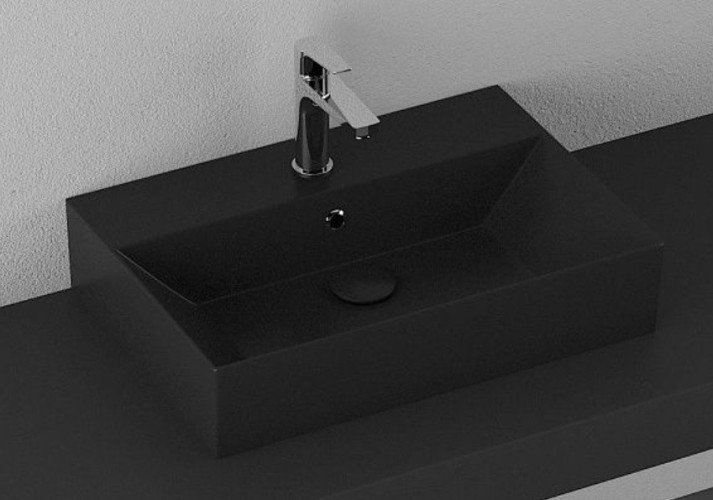 Раковина ISVEA SistemaZ Frame накладная ШГВ 600*420*132 отверстия для смесителя 1 цвет черный матовый