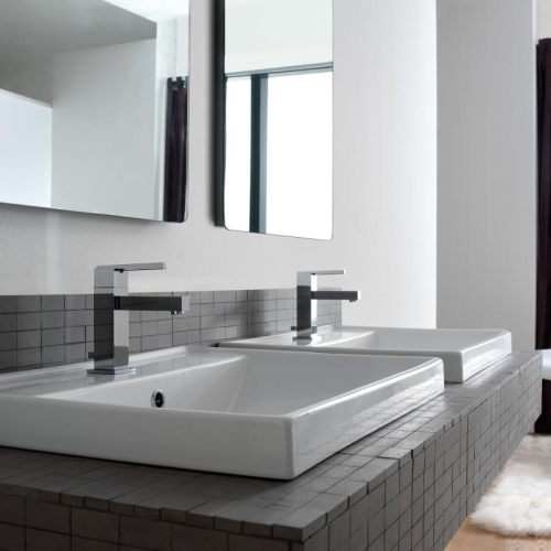 Раковина Scarabeo ML подвесная или встраиваемая сверху с переливом с одним отверстием цвет белый 3004