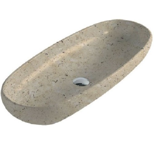 Раковина GALASSIA ERGO 9864 TR накладная без отверстий без перелива цвет травертин