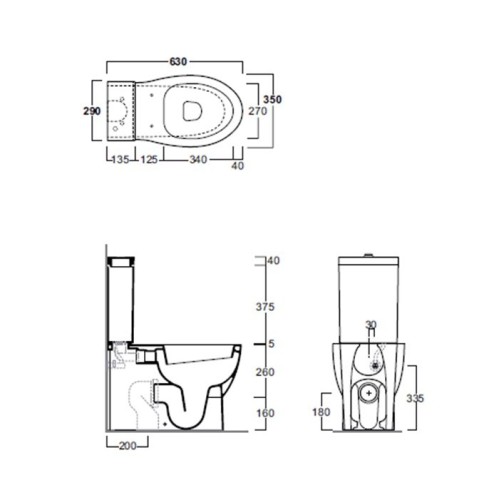 Бачок SIMAS LFT Spazio на чашу унитаза моноблок цвет белый LFT26