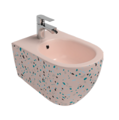 Биде ISVEA Infinity подвесной ШГВ 365*530*400 цвет лососевый матовый Terrazzo