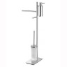 Стойка COLOMBO DESIGN SQUARE B9918 напольная с полотенцедержателем с дозатором с держателем туалетной бумаги и с ершиком