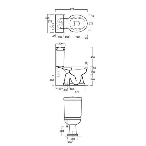 Бачок SIMAS LONDRA на чашу унитаза моноблок цвет белый LO922