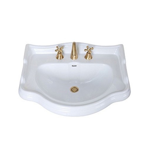 Раковина KERASAN подвесная с переливом с тремя отверстиями цвет белый 104601*3