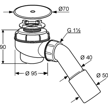 Сифон KLUDI TASSO 2105205-00 для поддона