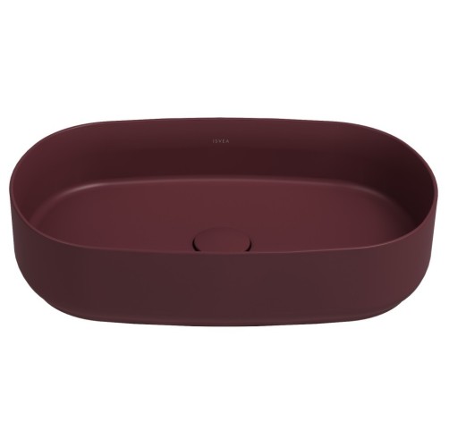Раковина ISVEA Infinity накладная ШГВ 550*360*120 отверстия для смесителя отсутствуют цвет бордовый матовый