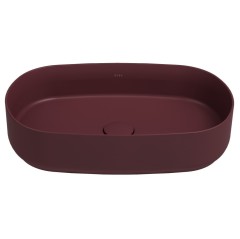 Раковина ISVEA Infinity накладная ШГВ 550*360*120 отверстия для смесителя отсутствуют цвет бордовый матовый