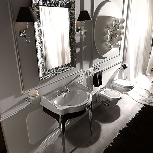 Раковина KERASAN подвесная с переливом с тремя отверстиями цвет белый 104701*3