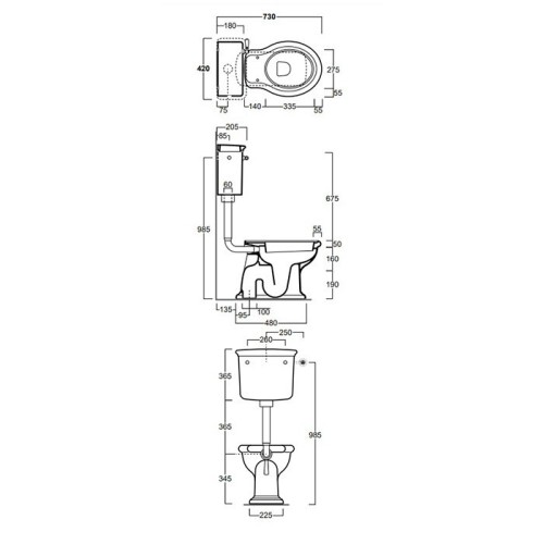 Унитаз SIMAS LANTE со средним бачком с фронтальным смывом слив в пол цвет белый/золото LA01+LA28B+D23ORO
