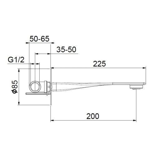 Излив Webert One-B AC1039741, белый/сталь