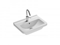 Раковина HATRIA ERIKA PRO Q YXGI01 подвесная или на тумбу с одним отверстием с переливом цвет белый