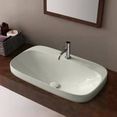 Раковина Scarabeo MOON встраиваемая сверху без перелива с одним отверстием цвет белый матовый 5512 41