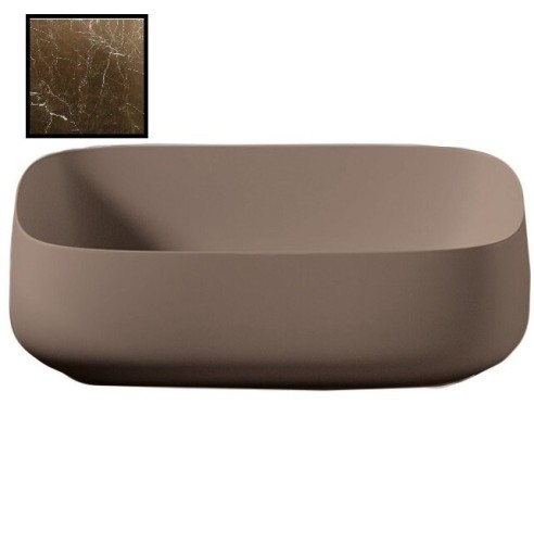 Раковина Artceram Cognac Quadro накладная без отверстий цвет Bronze amani COL009 49 00