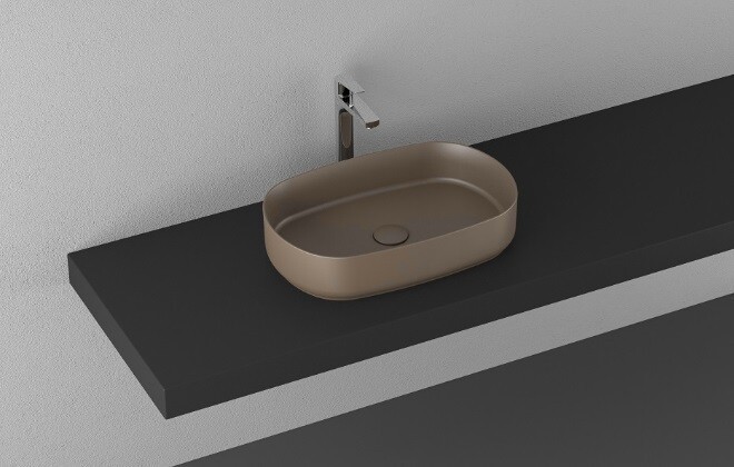 Раковина ISVEA Infinity накладная ШГВ 550*360*120 отверстия для смесителя отсутствуют цвет коричневый