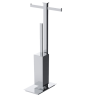 Стойка COLOMBO DESIGN UNITS B9108 напольная с двойным держателем туалетной бумаги и ершиком