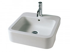 Раковина HATRIA HAPPY HOUR Y0M801 полувстраиваемая с одним отверстием с переливом цвет белый