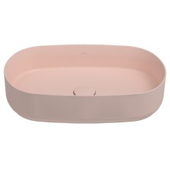 Раковина ISVEA Infinity накладная ШГВ 550*360*120 отверстия для смесителя отсутствуют цвет лососевый матовый