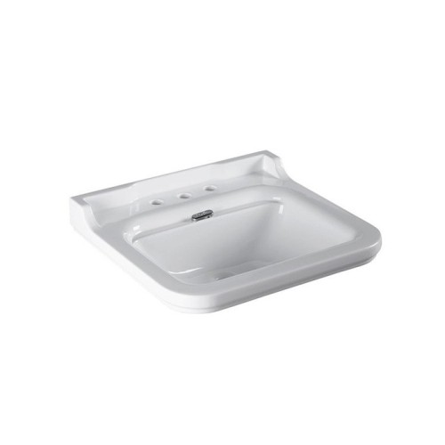 Раковина KERASAN подвесная с переливом с тремя отверстиями цвет белый/хром 4140K1bi/cr*3