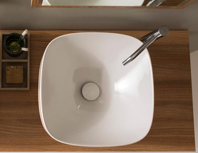 Раковина Scarabeo MOON накладная без перелива без отверстий цвет белый 5501