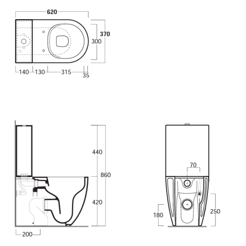 Чаша унитаза SIMAS VIGNONI напольный к бачку моноблок цвет белый VI07